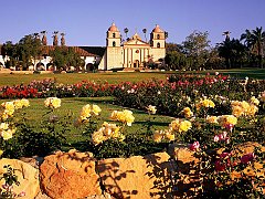 Mission Santa Barbara and the Rose Garden, California